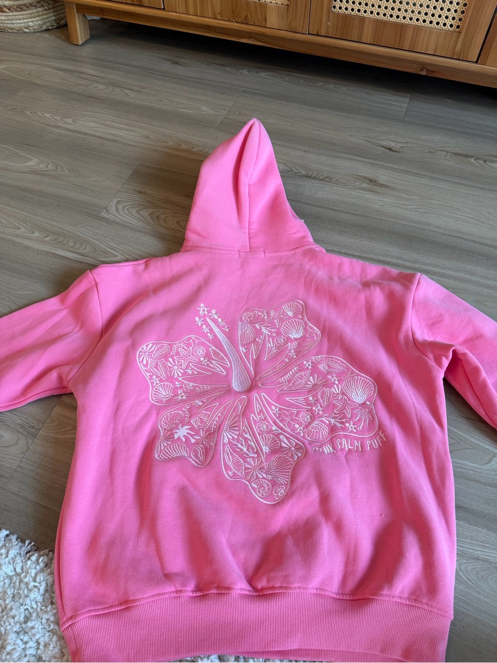 Pink Palm Tree & Shell Hoodie - Picture 2 of 2